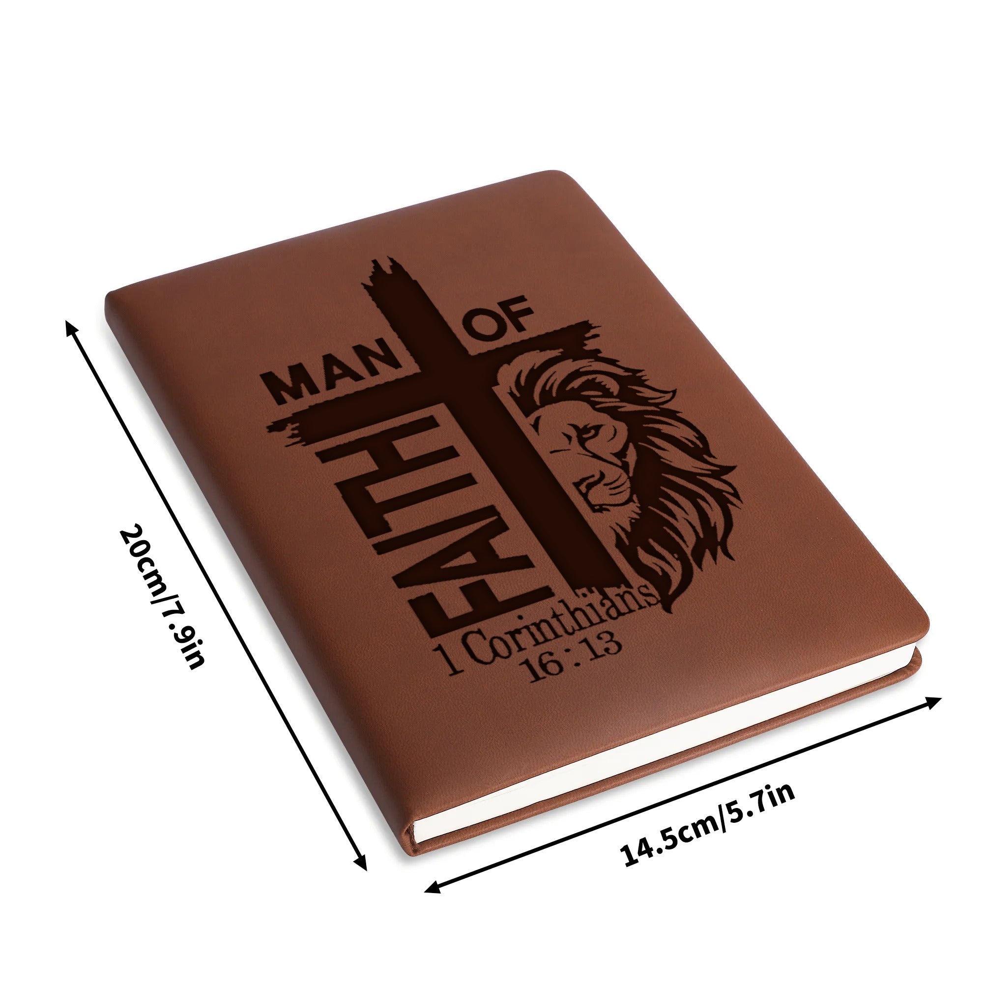 Personalized Christian Journal with "Man Of Faith", Custom Name Prayer & Faith Notebook, Religious Gift, First Communion Gifts, Birthday. NBLAF57